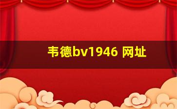 韦德bv1946 网址